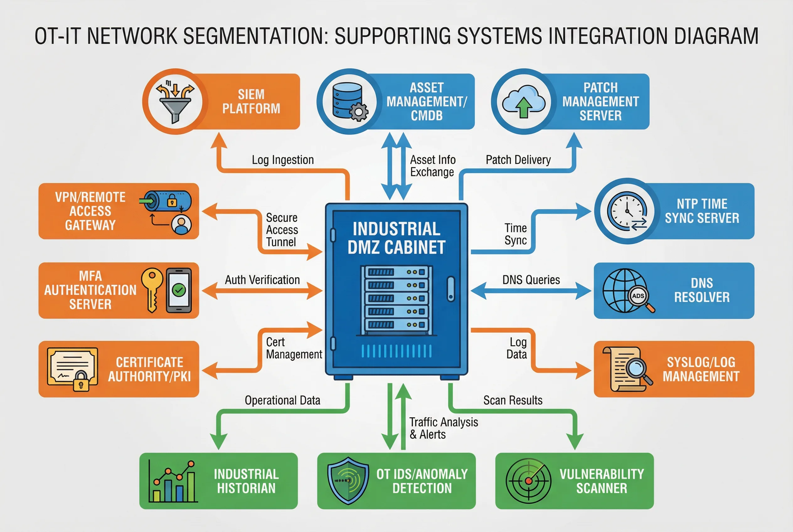 OT-IT Network Segmentation Supporting Systems Integration Diagram