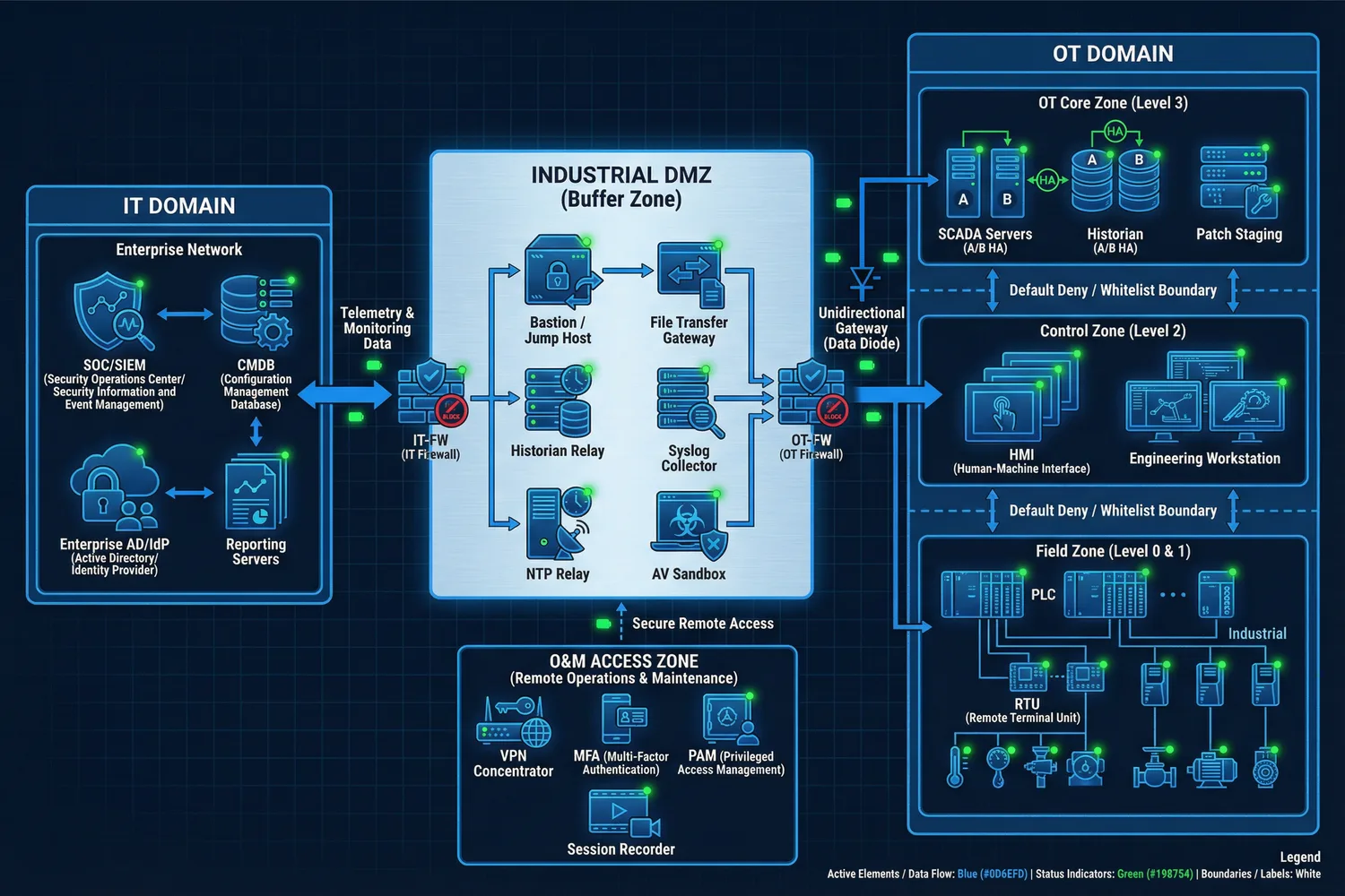 Overall OT-IT Isolation Reference Architecture Diagram